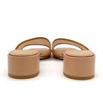 Stuart Weitzman  Cayman Mesh Leather Block-Heel Mules Sand Beige Size 5.5 Sandals Photo 8