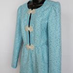 Saloni Blue Tweed Romper Size 6 Photo 2