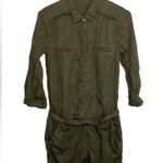 Etienne Marcel Military Green Button Down Shirt Dress Photo 1