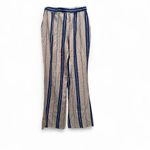 Sincerely Jules NWT White Blue Striped Wide Leg Trouser Pants Size Medium Photo 1