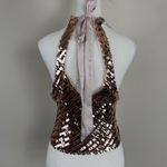 Free People Free People Disco Cami Size Small Rose Gold Sequins Photo 7