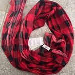 Jenni Buffalo Check Jersey Scarf w/Multiple Ways to Wear in Black/Red, NWT Photo 0