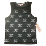 Juicy Couture  Bling Logo Velour Racerback Tank L Black Sleepwear Y2K‎ Crop NWT Photo 0