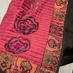 Choices Womens Embellished Quilted Open Front Blazer Jacket Multicolor Large NWT Red Photo 3