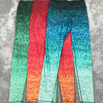 Okiino Surf Leggings Medium Fish Scale Mermaid Yoga Activewear Beach Surfing Blue Photo 0