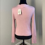 Hippie Rose  Pink V-Neck Button-Up Women's Sweater Photo 2