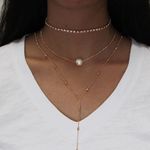 Gold Pearl Choker Necklace Photo 0