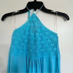 Jams World Hula Moon By  Teal Summer Halter Dress Crochet Top Juniors Size‎ Large Photo 1