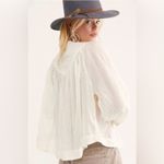 We The Free  White Flowy Cotton Button Down Cool Meadow Boho Top Photo 2