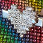 New Rhinestone Hear Hair Clips Set Silver Photo 2