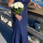 Nightway Navy Blue Sparkly Mermaid Prom Dress, Sz 6 Photo 0