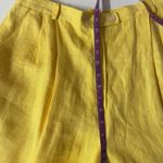 Harvé Benard Vintage  Yellow 100% Linen Trousers Size 16 NWT Photo 5
