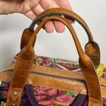 Nena & Co OOAC Weekender Bag Leather /Textile Purse Slouch Tote Travel Guatemala Brown Photo 5