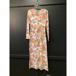 Sonnet James immy floral ribbed Long Sleeve sweater Dress Multicolor long midi S Pink Photo 2