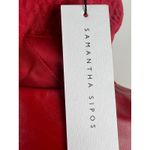 NWT Samantha Sipos Red Nylon Jacket Leather Trim Hooded Trench Coat Size S Photo 10