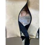 Ann Taylor Black Suede ROWAN Strappy GOLD METALLIC Block Heel Sandals Size 7M Photo 9