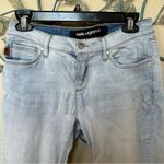 Karl Lagerfeld  Paris Skinny Above Ankle raw hem light wash jeans Sz 6 EUC Photo 2