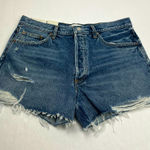 AGOLDE Dee Short Vintage High Rise Womens Size 32 Blue Denim Jean Cut-off NEW Photo 0