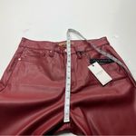 Judy Blue  Burgundy Red Faux Leather Tummy Control Straight Leg Pant 7 / 28 NEW Photo 11