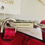 Michael Kors Mott Dark Raspberry Red Leather Phone Crossbody Bag Photo 8