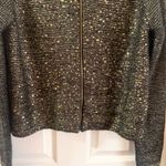 Mossimo Women’s Black/Gold Full Zip Sweater Jacket size Large Photo 4