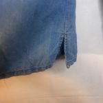 Bandolino Denim Vneck Cotton Blend Beaded Textured Shoulder Size Small Chambray Photo 6