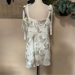 Lulus Truly Inspiring Ivory Mesh Floral Applique Tie-Strap Mini Dress Photo 3