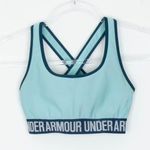 Under Armour Womens UA Crossback Mid Sports Bra Size S Blue Workout Athletic Gym Photo 0