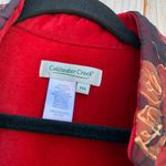 Coldwater Creek  Floral Sheer-Overlay Open Front Jacket black red‎ petite medium Photo 3