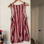 Anthropologie  Burgundy and White Striped Pajama Romper Size Large Photo 5