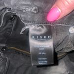 Risen Jeans Black Denim Shorts Women Small Asymmetrical Front Distressed Casual Photo 7