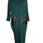 Riva Karen Jeans Elegant Green Dress with Black Accents Size M Size M Photo 0