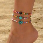 🥳🥳🥳BOGOHO🥳🥳🥳Beaded Anklet Set Orange Photo 0