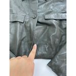 Nanushka Jacket Womens Small Holleen Solid Green Faux Leather Collared Photo 9