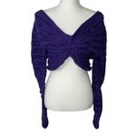 ALAÏA 3d Velvet Top in Ultraviolet 42 New Womens Cropped Knit Blouse Purple Size undefined Photo 5