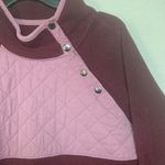 Abercrombie & Fitch women's large pink purple fleece sweatshirt pullover pata Photo 3