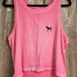 PINK - Victoria's Secret  Bright Pink Cropped Faded Dyed Tank Top Medium Photo 0