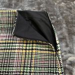 Loft  Plaid Mini Skirt in Black, White, and Yellow Photo 4