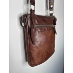 Y2K Lip Pell Italy Brown Genuine Leather Crossbody Bag Messenger Style Photo 8