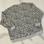 American Eagle Sweatshirt Gray Cheetah Jegging Fit Crewneck Oversized Women’s XS Photo 4