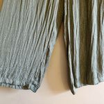 Skies Are Blue NWT  Green Satin Flowy Pants Photo 2