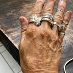 Sterling silver stack of 2 rings with an Eagle Photo 2