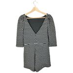 Ark & Co. Boutique Black & Ivory Printed 3/4 Sleeve Romper M Photo 21