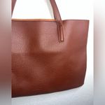 Vince Camuto Brown Vegan Pebbled Leather Black Line Detail Tote Bag 17.5 x 12 in Photo 11