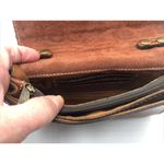 Patricia Nash  Italian Leather Tooled Torri Clutch Florence Brown Purse Crossbody Photo 9