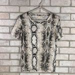 Maje Tonia Python Snakeskin Print Short Sleeve Crewneck T Shirt Size 1 Photo 2