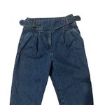 Sézane Sezane Francky Trousers Jeans Pleated Paperbag Waist Raw Hem, Sz 34/US 2 Photo 7