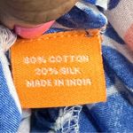 Oliphant L Silk cotton Blend ruffle v neck maxi dress floral multicolor ALTERED Blue Size L Photo 3