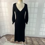 Charles Henry black ribbed long puff sleeve sweater dress size medium Photo 1