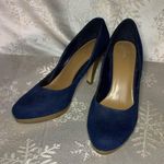 Fioni  Navy Blue Suede Like Heels Photo 2
